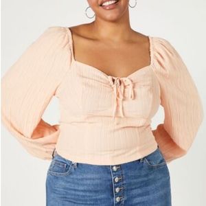 Forever 21 plus size 1x peach blouse NWOT